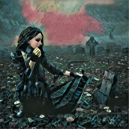 girl at grave.