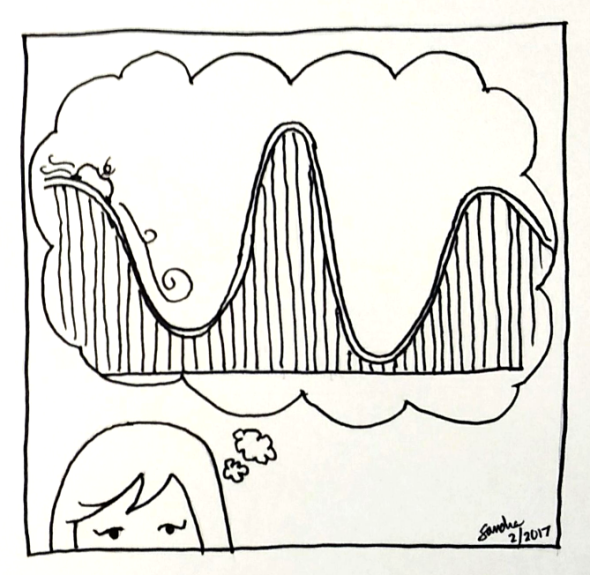 ever-present roller coaster. what sandra thinks